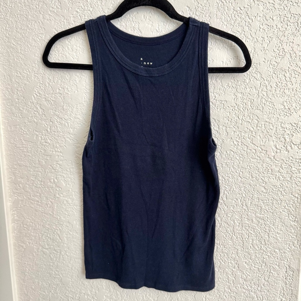 Target A New Day Navy Blue Racerback Sleeveless Tank Top Size Large